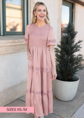 Millie Blush Smocked Dress