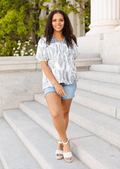 Vivianne Black Pattern Top