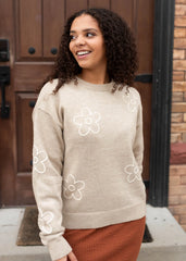 Amara Taupe Floral Sweater