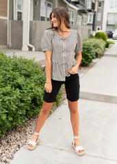 Cortanie Black Gingham Top