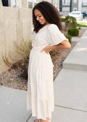 Lindsey Natural Puffed Sleeve Dress