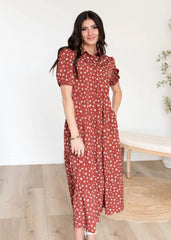 Phoebe Terracotta Collared Dress