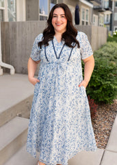 Jolanda Blue Floral Dress