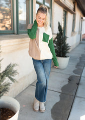 Elvie Green Colorblock Sweater