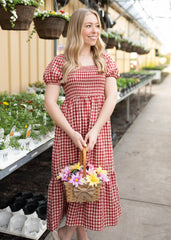 Bridget Red Gingham Dress