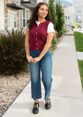 Candace Burgundy Sweater Vest