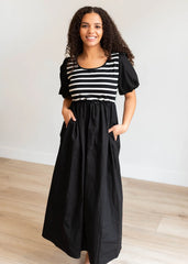 Liesel Black Stripe Dress