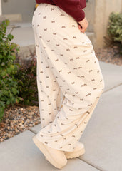 Bianca Cream Corduroy Bow Pants