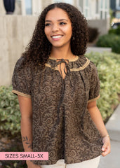 Madison Brown Pattern Top
