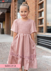 Millie Blush Smocked Little Girl Dress