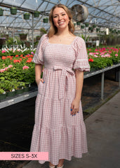 Lexie Pink Gingham Dress