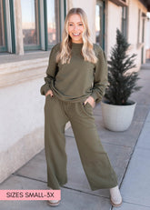 Emilie Olive Textured Pants