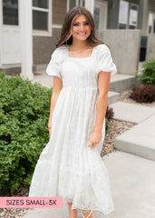 Abbie White Embroidered Dress