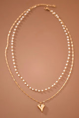 Neveah 18K Heart Double Layer Necklace