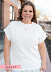 Carla Ivory Cap Sleeve Top