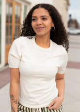 Ashlyn Ivory Short Sleeve Sweater