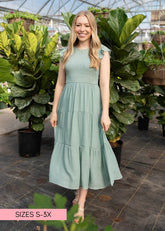 Brylee Sage Smocked Dress