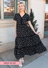 Ellie Black Floral Dress