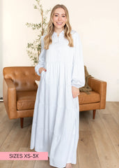 Noel White Button Up Dress