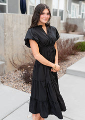 Mia Black Puff Sleeve Dress