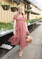 Bridget Red Gingham Dress