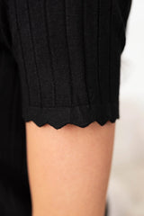 Kiah Black Button Top