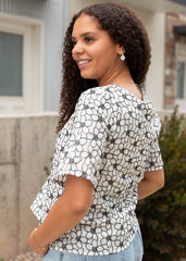 Myra Black Floral Embroidered Shirt