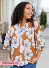 Agnes Cinnamon Floral Top