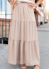 Stella Taupe Tiered Skirt