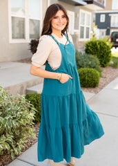 Everlee Teal Overall Dress