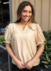Mabel Yellow Patterned Blouse