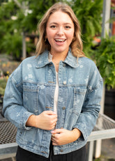 Camryn Floral Print Denim Jacket