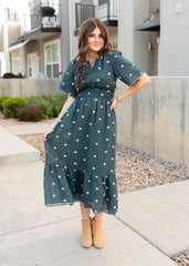 Ava Dark Teal Floral Dress