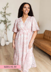 Aubree Pink Floral Dress