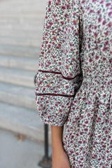Delainey Burgundy Floral Dress