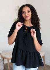 Sirena Black Tiered Blouse