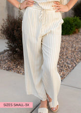 Shanna Cream Floral Pinstripe Pants