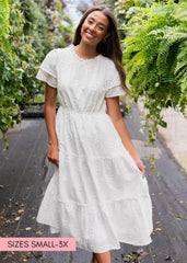 Rhea White Floral Embroidered Dress
