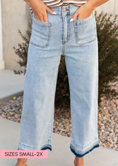 Ivie Light Denim Raw Hem Pants