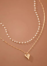 Neveah 18K Heart Double Layer Necklace