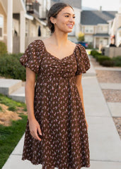 Indie Brown Floral Dress