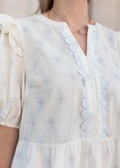 Nellie Vintage Cream Floral Dress