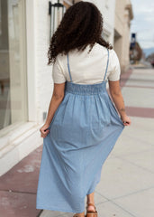 Megan Blue Gingham Cami Dress
