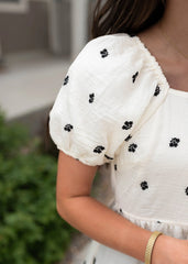 Marissa Ivory Embroidered Floral Dress