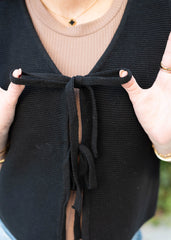 Sahana Black Knit Sweater Vest