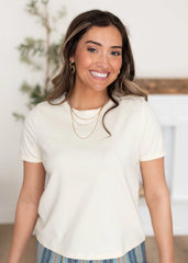 Blaire Cream Scallop Top