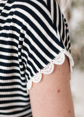 Daphne Navy Stripe Top