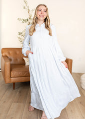 Noel White Button Up Dress