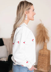 Valerie White Cherry Pullover