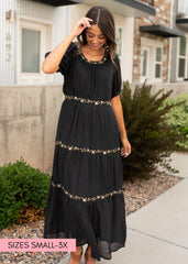 Courtney Black Embroidered Dress